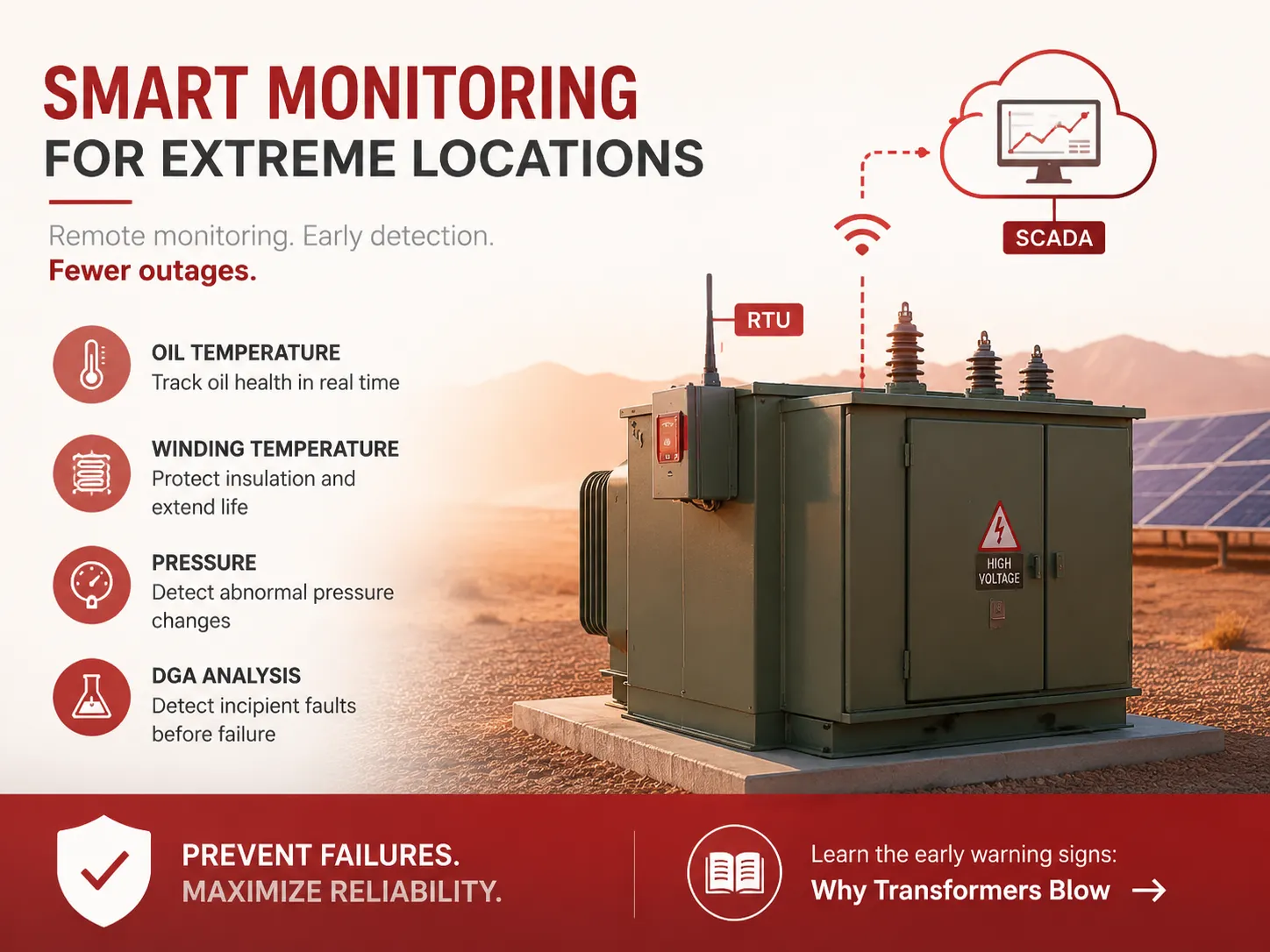 Monitoring Strategies for Unattended Extreme-Location Transformers
