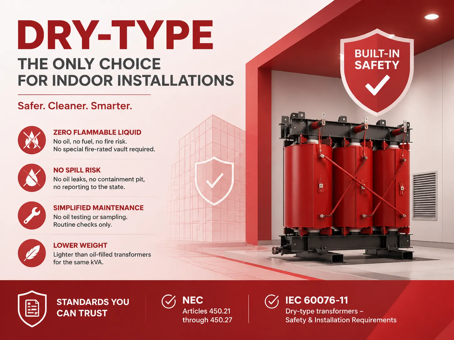 Why Dry‑Type Is the Only Choice for Indoor Installations