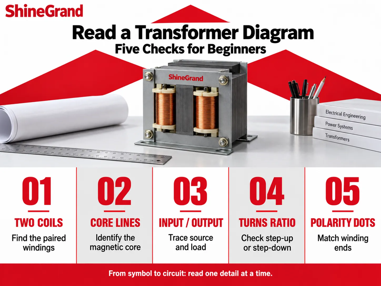 How Is an AC Transformer Represented in a Circuit Diagram?