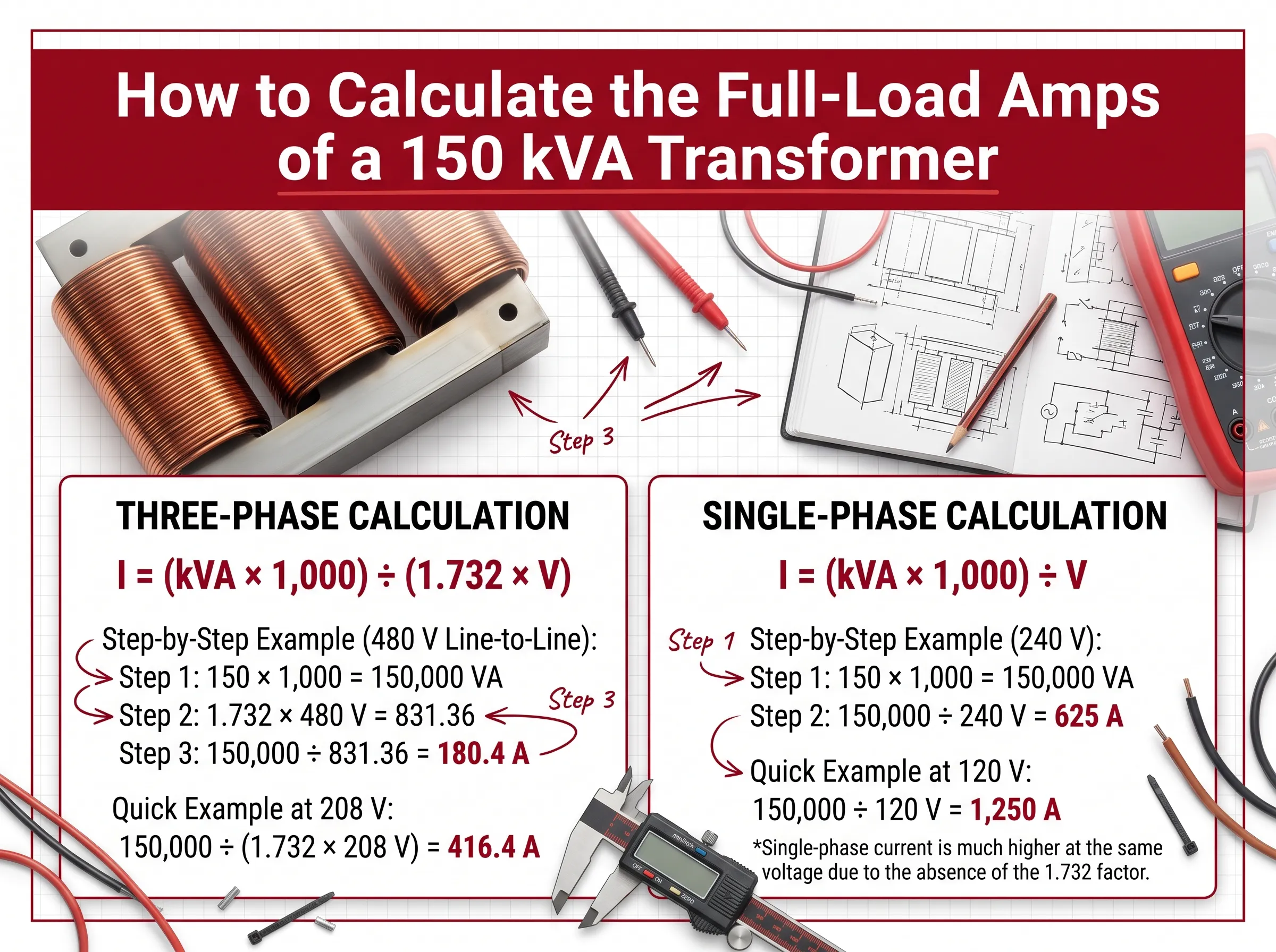 How Many Amps Is a 150 kVA Transformer Good For?