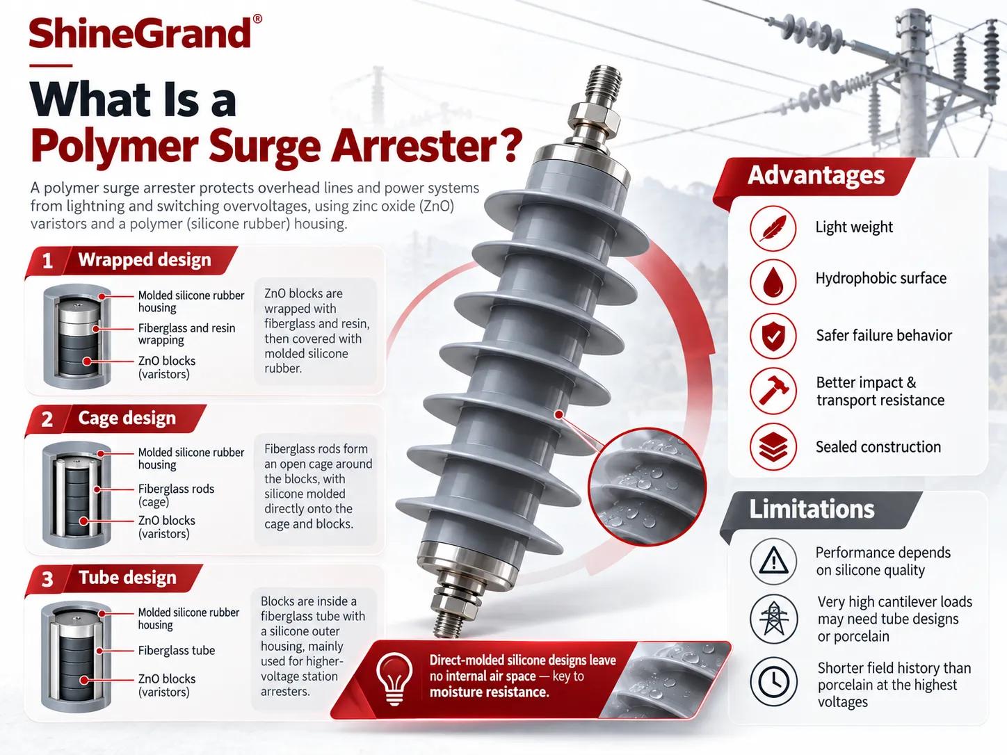 Should You Choose a Polymer or Porcelain Surge Arrester for Your Overhead Line?